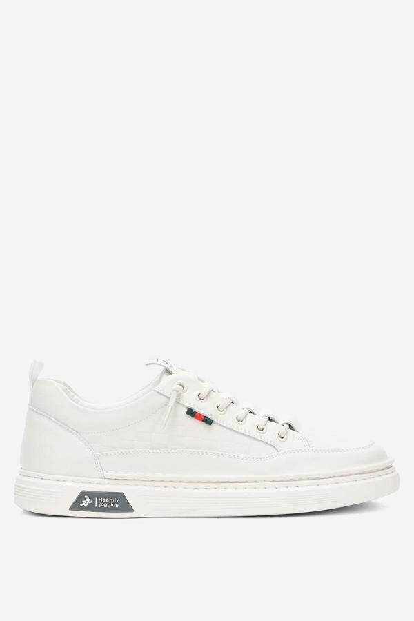 MARCOMEN Erkek Rahat Taban Lastik Bağcıklı Sneaker Gerçek Deri MC 19039 BEYAZ - Image 1