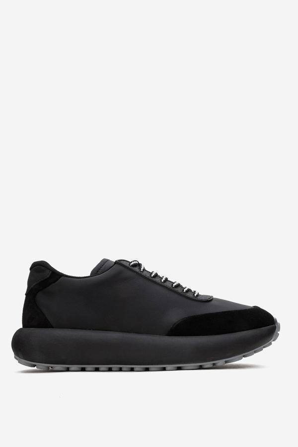 MARCOMEN Erkek Kalın Taban Bağcıklı Sneaker Gerçek Deri MC 21257 SİYAH - Image 1