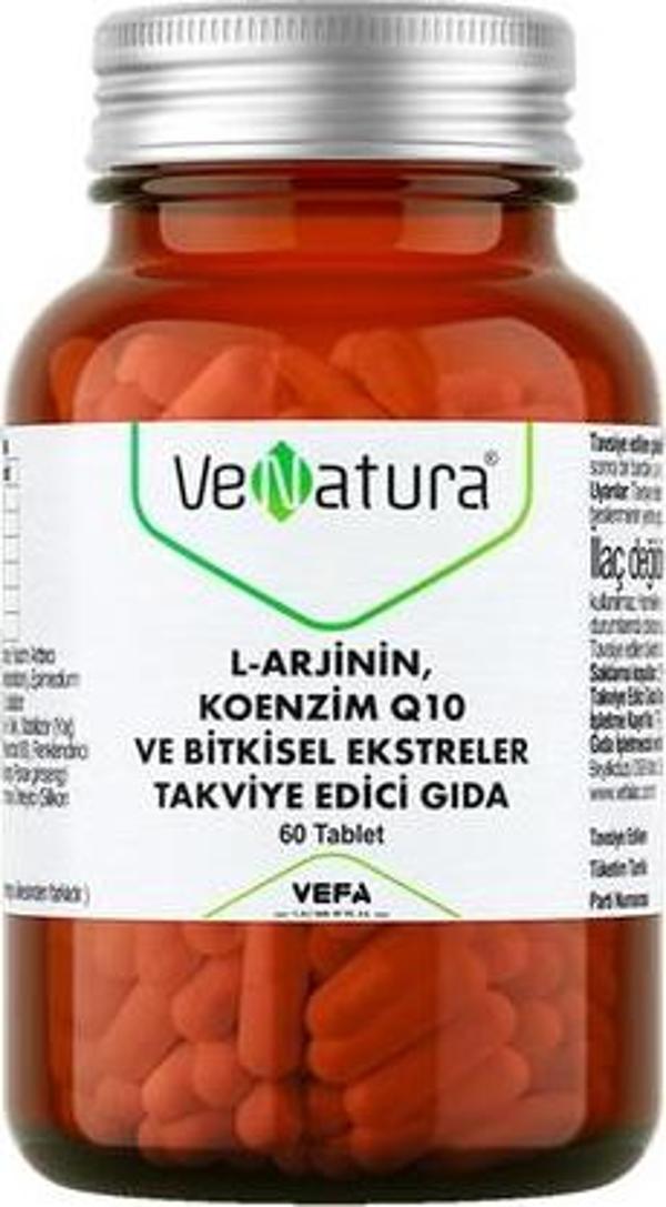 VeNatura L-Arjinin Koenzim Q10 ve Bitkisel Ekstreler Takviye Edici Gıda 60 Tablet - Image 1