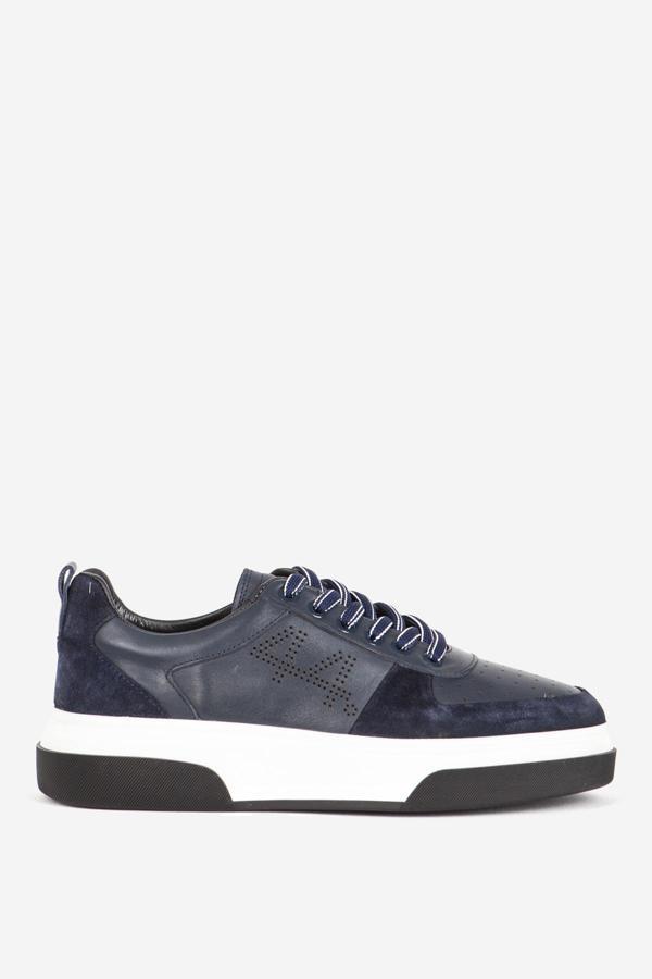 MARCOMEN Erkek Kalın Taban Sneaker Bağcıklı Günlük Spor Ayakkabı Gerçek Deri 19533 LACİVERT - Image 1