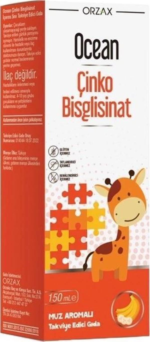 Ocean Çinko Bisglisinat Şurup Muz Aromalı 150 ml - Image 1