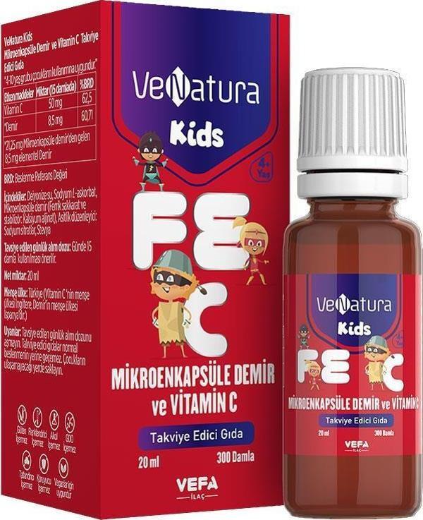 Venatura Kids Mikroenkapsüle Demir Ve Vitamin C 20 ml - Image 1