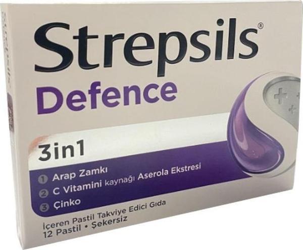 Strepsils Defence Takviye Edici Gıda 12 Pastil - Image 1