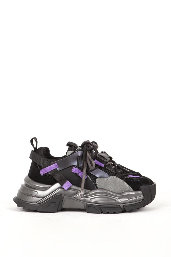 GUJA Kadın Kalın Taban Bağcıklı Sneaker 318/1 SİYAH - Image 1