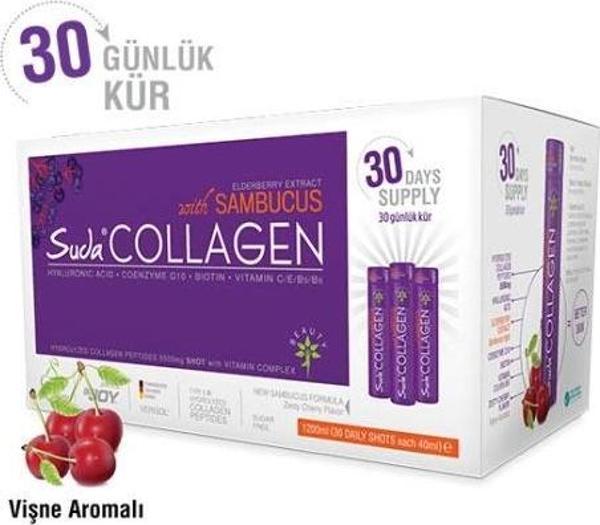 Suda Collagen Sambucus Vişne Flavor 40ml x 30 Shot - Image 1