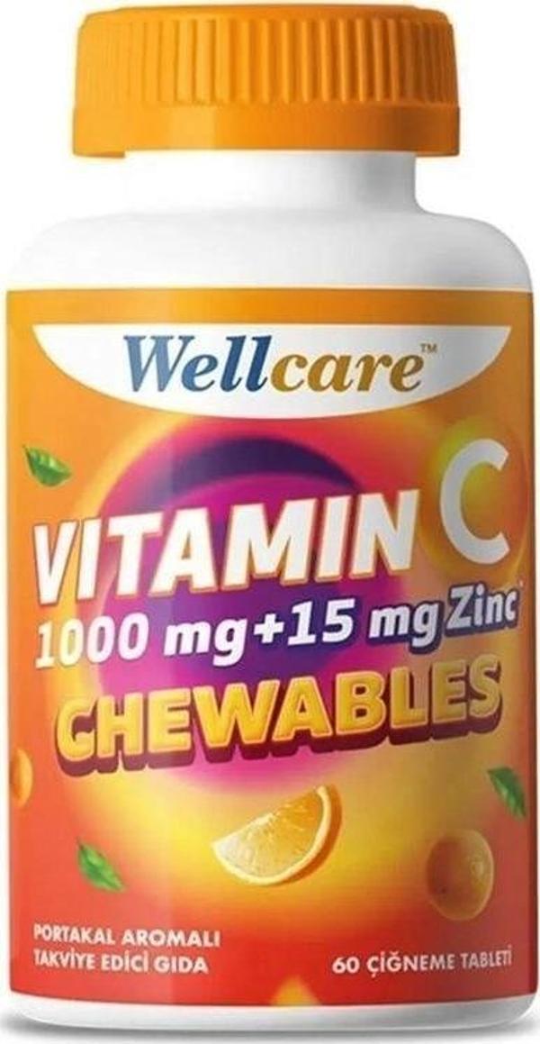 Wellcare Vitamin C & Çinko 60 Çiğneme Tableti - Image 1