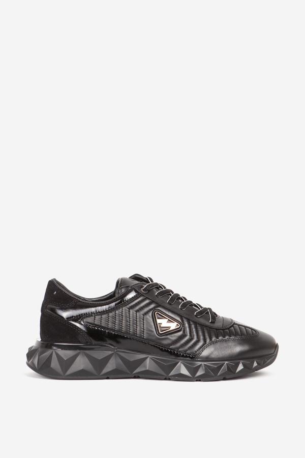 MARCOMEN Erkek Günlük Kalın Tabanlı Bağcıklı Sneaker Gerçek Deri 19498 SİYAH - Image 1