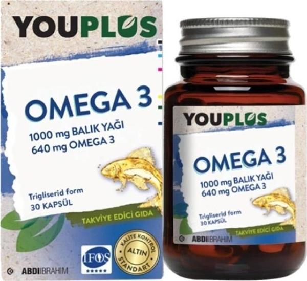 YouPlus Daily 1000 mg Omega-3 30 Kapsül - Image 1