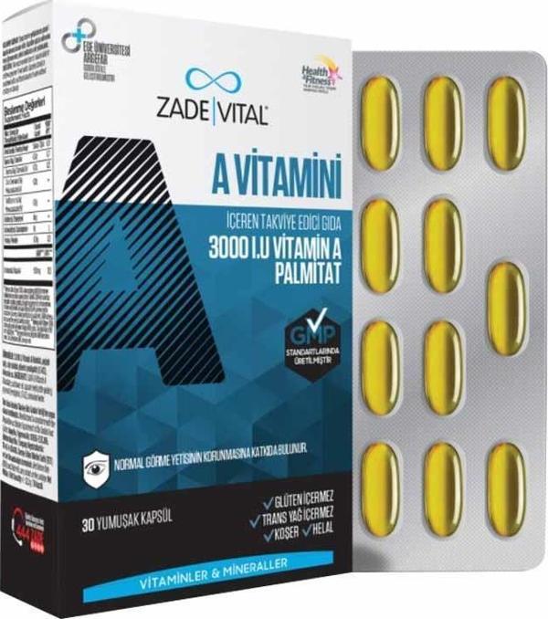 Zade Vital A Vitamini 30 Yumuşak Kapsül - Image 1