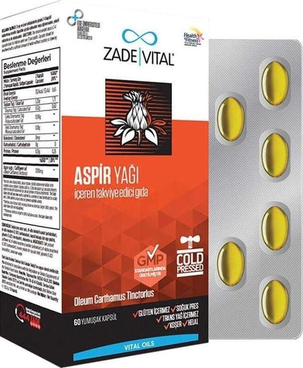 Zade Vital Aspir Yağı 600 Mg 60 Kapsül - Image 1