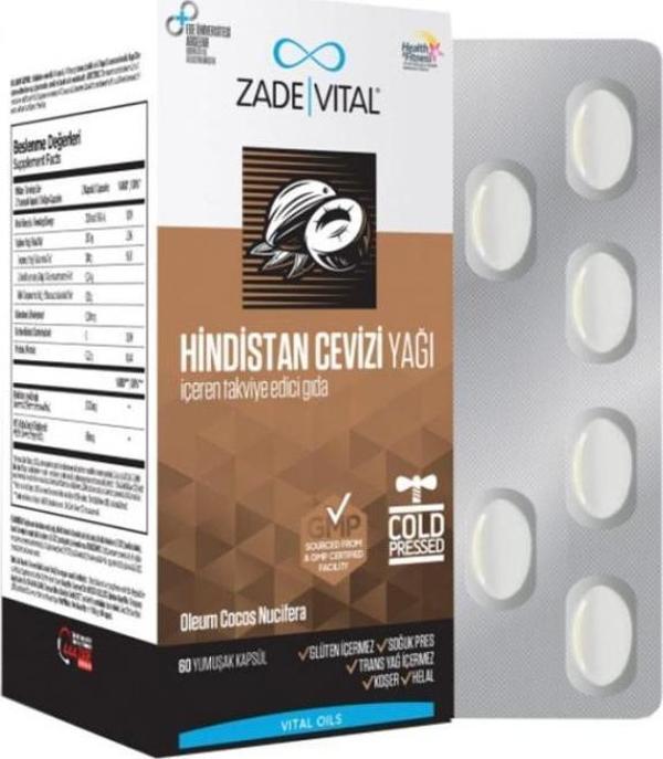 Zade Vital Coconut Oil 60 Yumuşak Kapsül 1000mg - Image 1