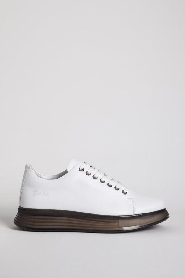 MARCOMEN Erkek Bağcıklı Kalın Tabanlı Sneaker Gerçek Deri 15275 BEYAZ - Image 1