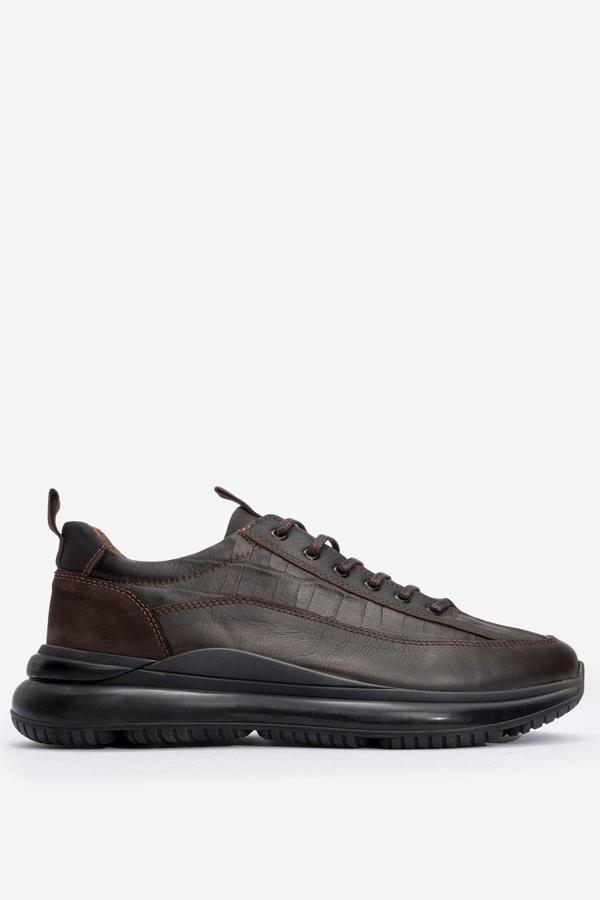 MARCOMEN Erkek Bağcıklı Comfort Casual Ayakkabı Gerçek Deri MC 18168 KAHVERENGİ - Image 1