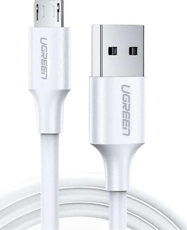 Ugreen Micro USB Data ve Şarj Kablosu Beyaz 1 Metre - Image 1