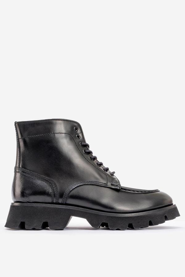 MARCOMEN Erkek Kalın Taban Bağcıklı Fermuarlı Casual Bot Gerçek Deri MC 20235 SİYAH - Image 1