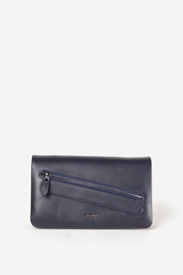 GD 4272 Hakiki Deri Fermuarlı Erkek El Portföyü LACİVERT - Image 1