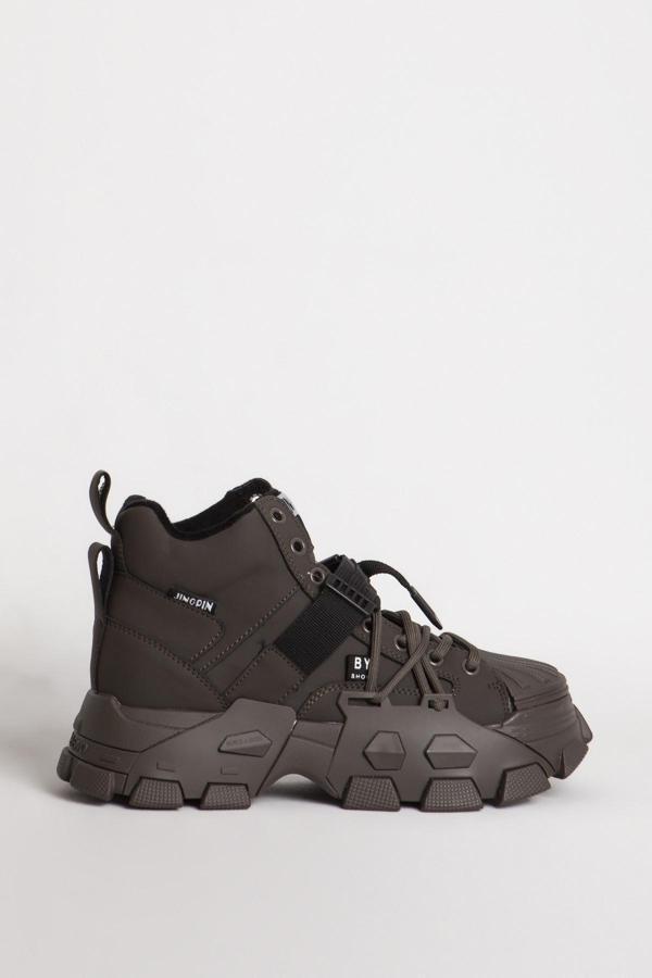GUJA Kadın Kalın Taban Yarım Bilek Sneaker GJ 322/1 KAHVERENGİ - Image 1