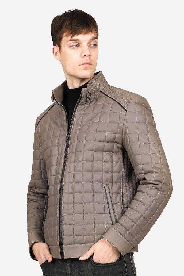 DERİCLUB E1203 Gummy Gerçek Deri Erkek Mont VİZON - Image 1