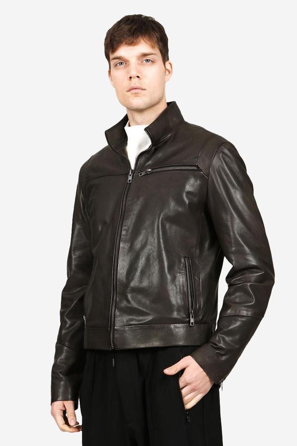 DERİCLUB Saint-Denis Erkek Gömlek Yaka Rahat Kesim Gerçek Deri Mont YEŞİL - Image 1