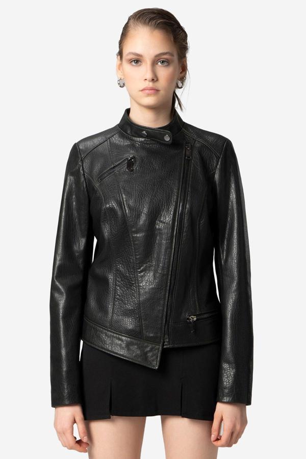 DERİCLUB WM046 JUMBO Gerçek Deri Kadın Mont YEŞİL - Image 1