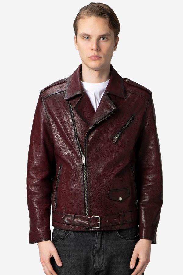 DERİCLUB JOKER JUMBO Gerçek Deri Erkek Mont BORDO - Image 1