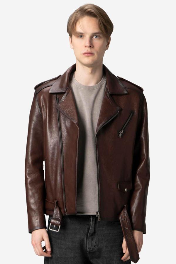 DERİCLUB JOKER JUMBO Gerçek Deri Erkek Mont FINDIK - Image 1