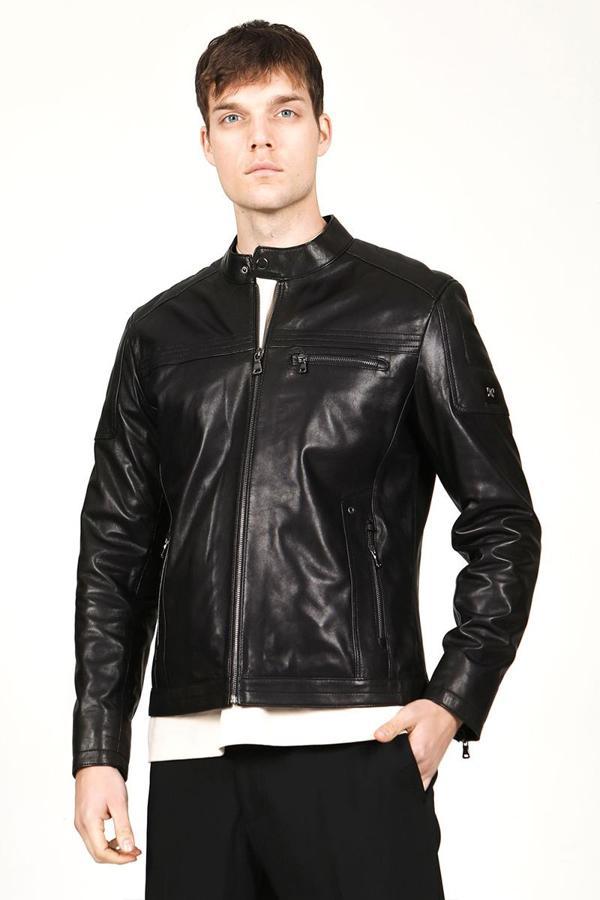 DERİCLUB TOPGUN VEJETAL Gerçek Deri Erkek Mont SİYAH - Image 1