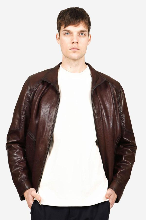 DERİCLUB Utah Erkek Jumbo Slimfit Hakiki Deri Mont FINDIK - Image 1