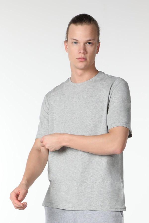 Defys Erkek Kısa Kollu Bisiklet Yaka Tişört Gri - Image 1