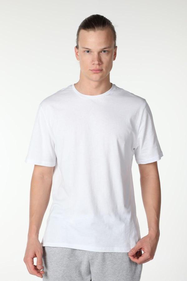 Defys Erkek Kısa Kollu Bisiklet Yaka Tişört Beyaz - Image 1