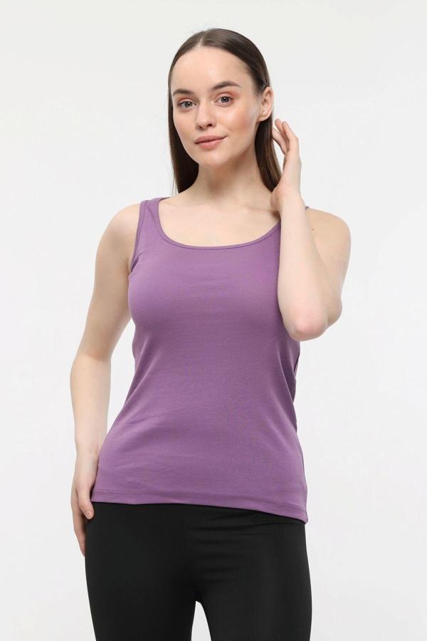 Defys Kadın Geniş Askılı Tişört Mor - Image 1