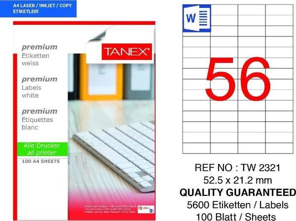 Tanex Tw-2321 52.5 Mm X 21.2 Mm 100 Sayfa Laser - Image 1