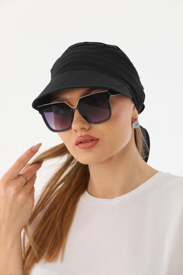 Ritagarcia Safari Bağlamalı Siyah Siperli Bandana Vizör - Image 1