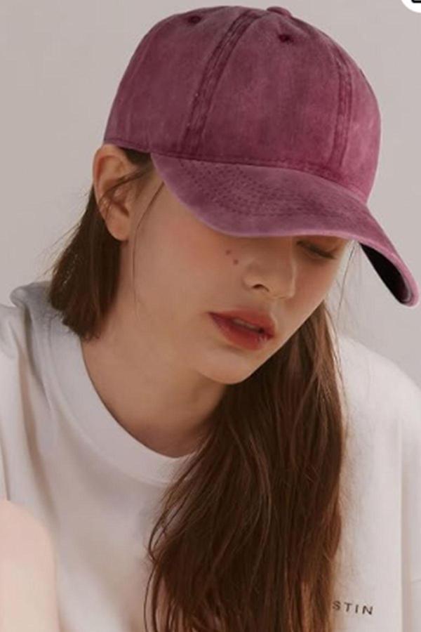 Ritagarcia Unisex Yıkamalı Eskitme Bordo Kep Şapka - Image 1