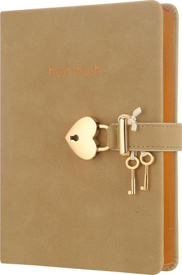 Victorias Journals Hush Kilitli Not Defteri 160 Yaprak Çizgili Bej 1335 13x18 cm  - Image 1