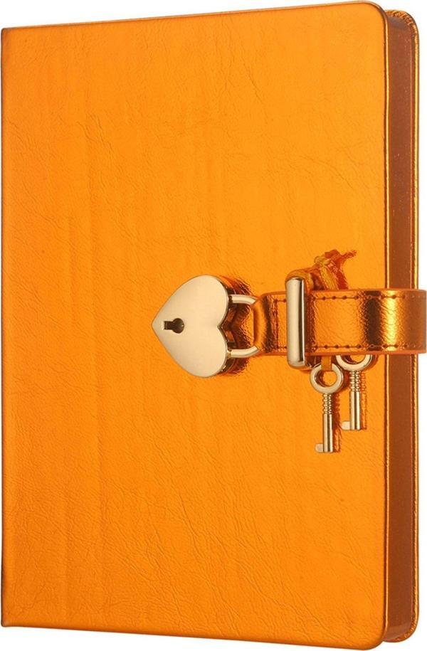 Victorias Journals Hush Kilitli Not Defteri 160 Yaprak Çizgisiz Turuncu 4401 13x18 cm  - Image 1