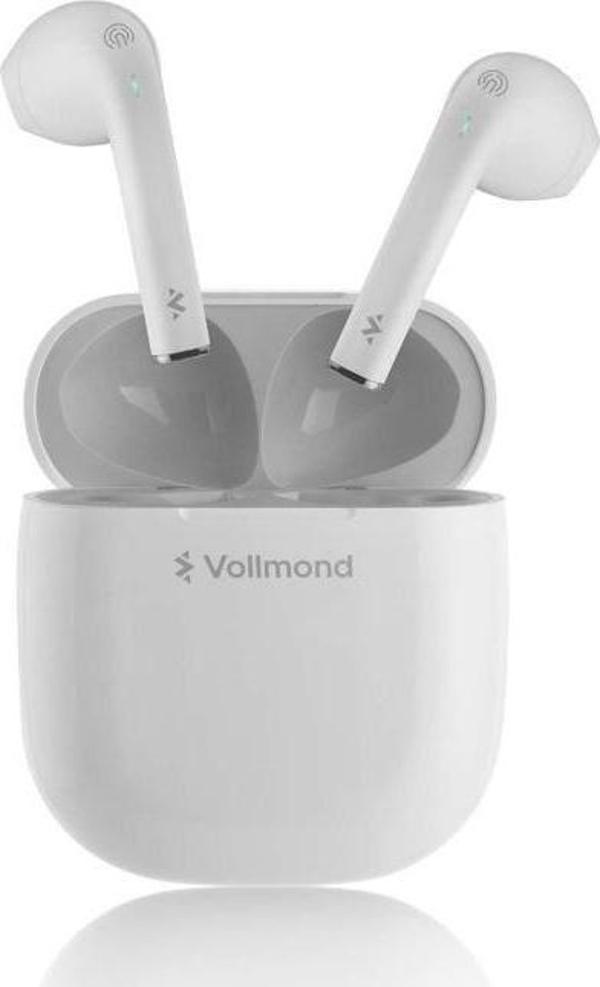 Vollmond VL201 Bluetooth 5.3 IPX6 Level Suya ve Tere Dayanıklı Tasarım TWS Kablosuz Kulaklık Beyaz - Image 1