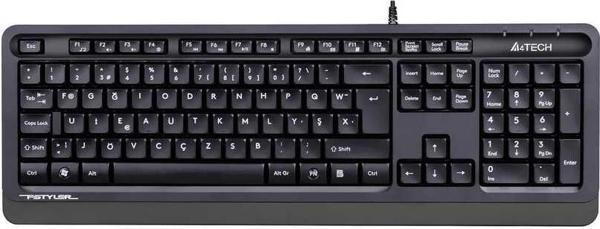 A4 Tech F TR Usb Fsytyler Multimedya Kablolu Klavye Gri FK10  - Image 1