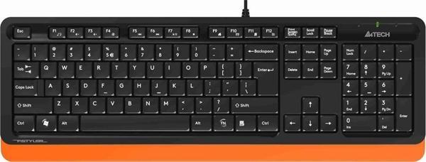 A4 Tech Q TR Usb Fsytyler Multimedya Kablolu Klavye Turuncu FK10  - Image 1