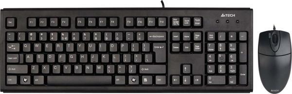 A4 Tech Q TR Usb Kablolu Klavye + Mouse Set Siyah KM-72620D - Image 1