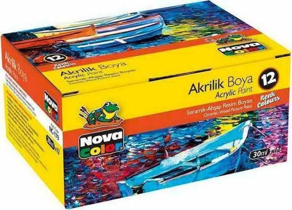 Nova Color Nc-179 Akrilik Boya 12 Renk Şişe 30 Cc. - Image 1