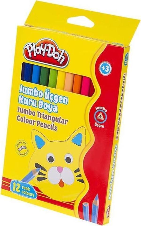 Play-Doh 12 Renk Boya Kalemi Jumbo Üçgen Play-Ku008 - Image 1
