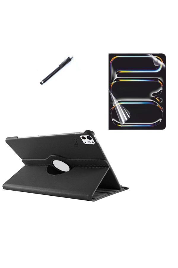 20068310 Apple İpad Pro 13 Inç 2024 M4 (A2925-A2926) Dönebilen Tablet Kılıfı + Ekran Koruyucu + Tablet Kalem - Image 1