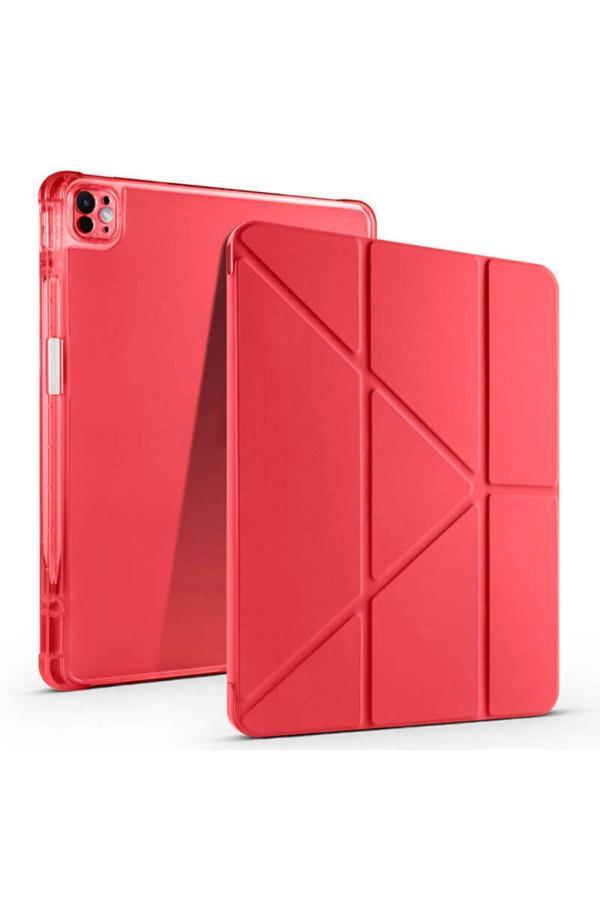 20068310 Apple İpad Air 13 Inç 2024 (A2898-A2899) Kılıf 3 Farklı Stand Kalemlikli Tri Folding Tablet Kılıfı - Image 1