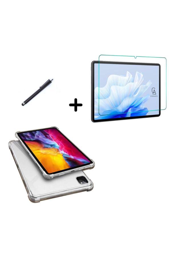 20068310 İpad Pro 12.9 2020 (4.Nesil) Uyumlu Köşe Dolgulu Tablet Kılıfı Ekran Koruycu Kalem Seti - Image 1