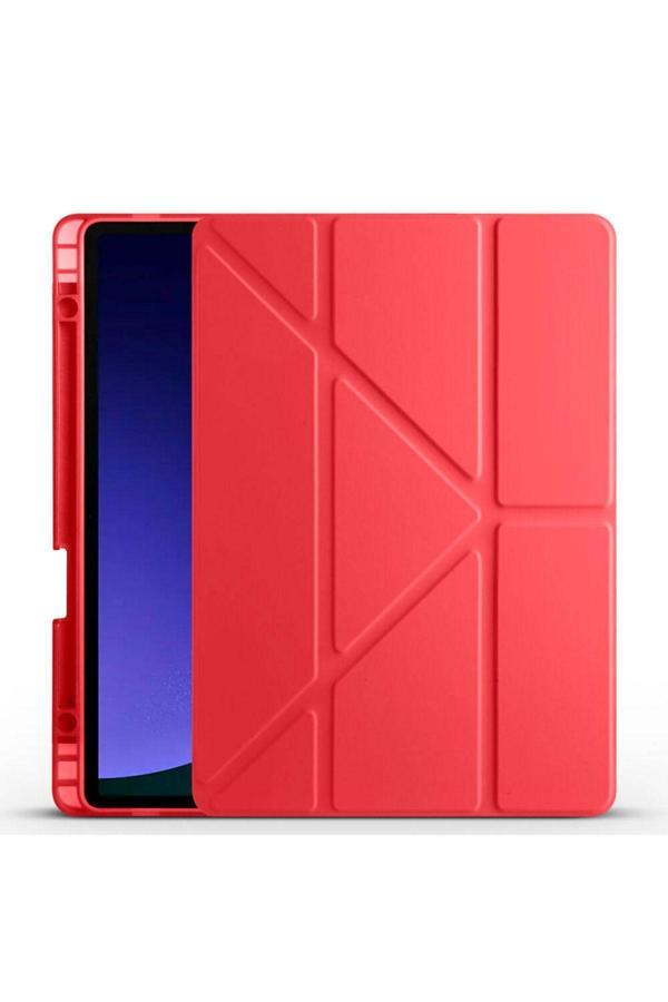 20068310 Samsung Galaxy Tab S9 Fe Uyumlu Kılıf 3 Farklı Stand Kalemlikli Tri Folding Tablet Kılıfı - Image 1