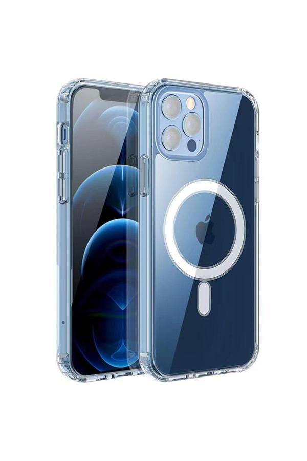 20068310 Apple İphone 13 Pro Uyumlu Kılıf Wireless Şarj Özellikli Magsafe Şeffaf Telefon Kılıfı Kapak - Image 1