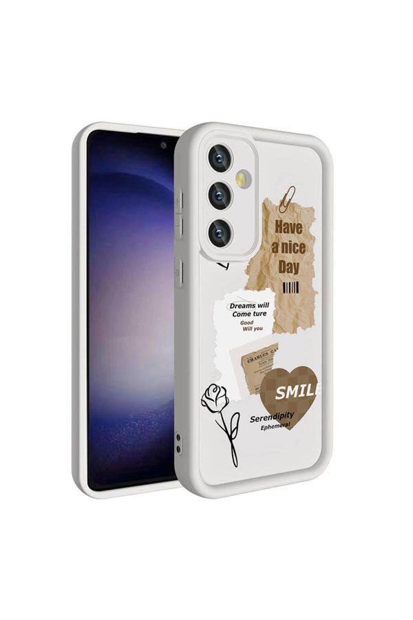 20068310 Samsung Galaxy S23 Fe İle Uyumlu Kılıf Kamera Korumalı Yüzeyi Baskılı Arka Kapak - Image 1