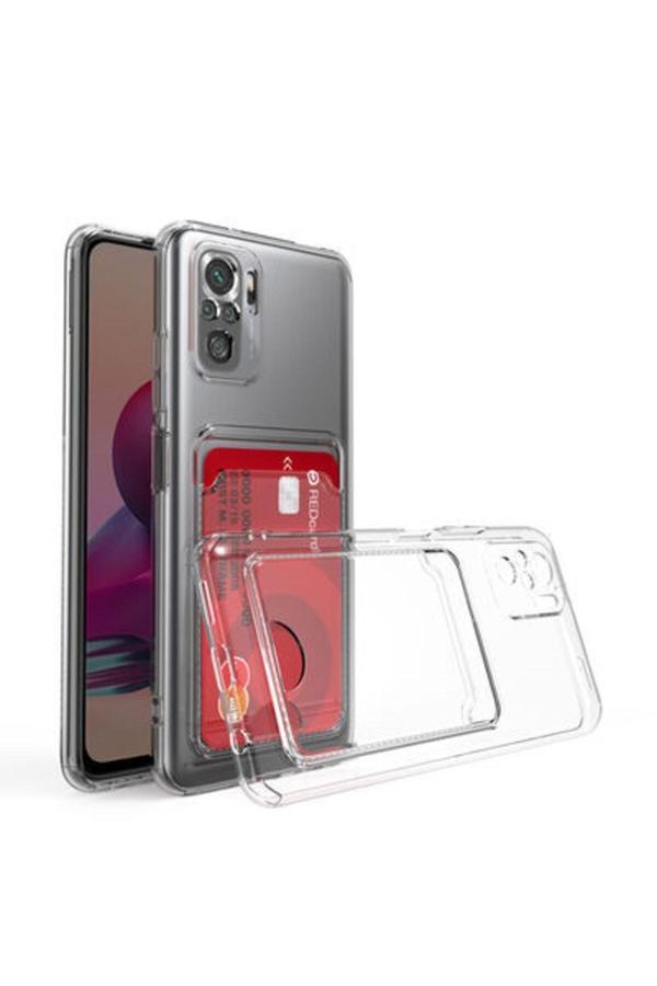 20068310 Xiaomi Redmi Note 10 Ile Uyumlu Kılıf Kartlıklı Kartvizitli Şeffaf Telefon Kılıfı Kapak - Image 1