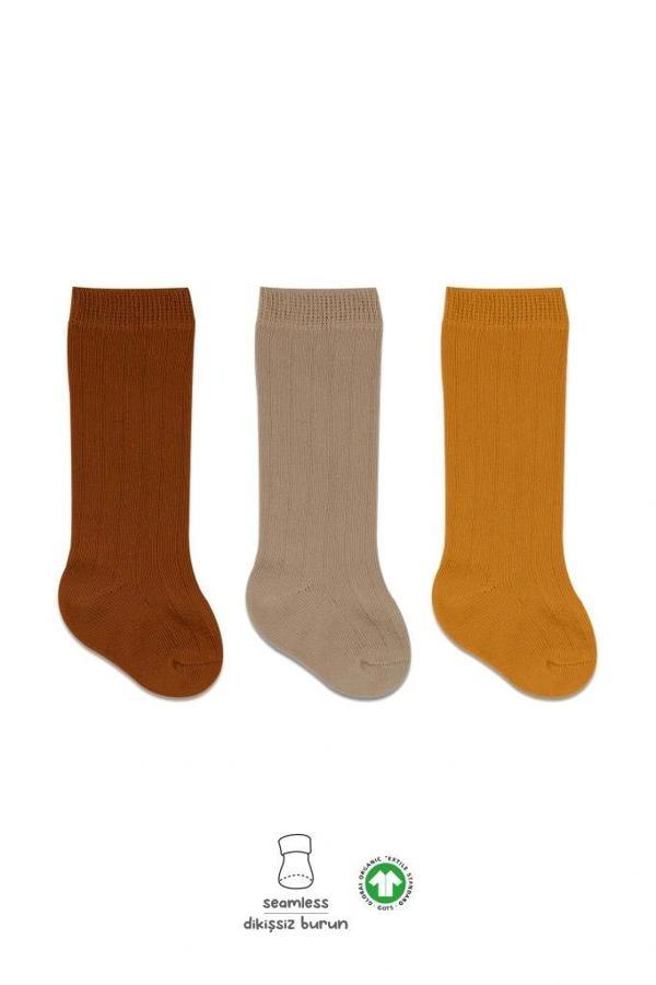 Nessiworld Bistyle Derby Dizaltı Çorap 3'Lü BS40101 Hardal Bej Kremit - Image 1